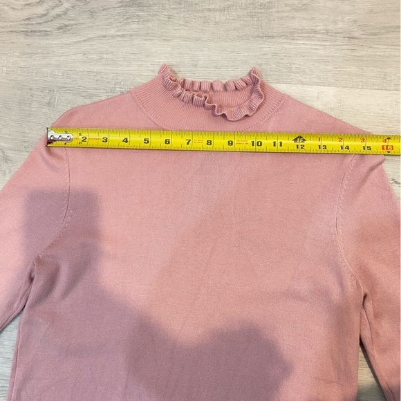 Laura Petites Coquette Girl Feline Turtleneck in Pink with Pearl Accents - Picture 9 of 17